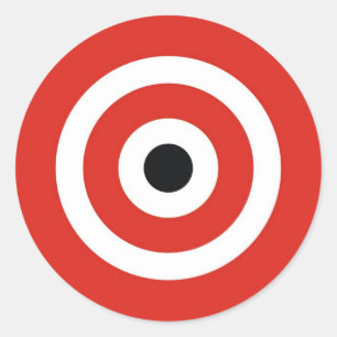 RED WHITE RUNDER AUFKLEBER