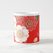 Red & White Sakura Japanischer Kimono Jumbo-Tasse (Vorderseite)