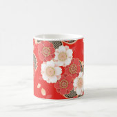 Red & White Sakura Japanischer Kimono Kaffeetasse (Mittel)