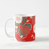 Red & White Sakura Japanischer Kimono Kaffeetasse (Links)