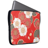 Red & White Sakura Japanischer Kimono Laptopschutzhülle (Vorne Rechts)