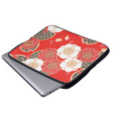 Red & White Sakura Japanischer Kimono Laptopschutzhülle (Vorne Knopf)