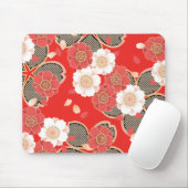 Red & White Sakura Japanischer Kimono Mousepad (Mit Mouse)