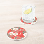 Red & White Sakura Japanischer Kimono Untersetzer (Seite)