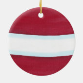 Red White Santa Waist Unser erstes Weihnachtsgesch Keramikornament (Hinten)