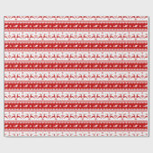 Red White Scandinavian Fair Isle Weihnachtsgeschen Geschenkpapier (Flach)