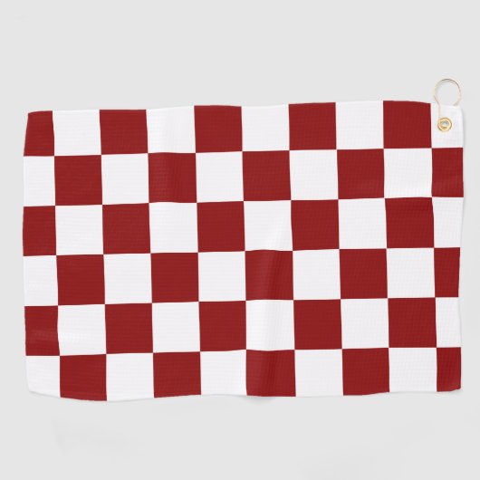 Red White Schachbrett  Golfhandtuch (Horizontal)