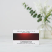Red White Schlicht Modern Consultant Business Card Visitenkarte (Stehend Vorderseite)