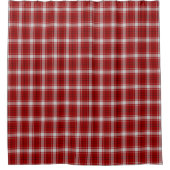 Red White Scottish Tartan Kariert Duschvorhang (Vorderseite)