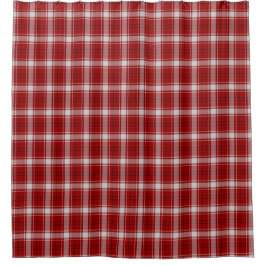 Red White Scottish Tartan Kariert Duschvorhang