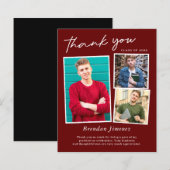 Red White Script 3 Foto Abschluss Vielen Dank (Vorne/Hinten)