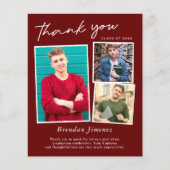 Red White Script 3 Foto Abschluss Vielen Dank (Vorderseite)