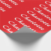 Red White Script Elegant Minimalistisch Moderner N Geschenkpapier (Ecke)