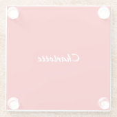 Red White Script Elegant Minimalistisch Moderner N Glasuntersetzer (Rückseite)