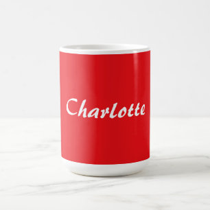 Red White Script Elegant Minimalistisch Moderner N Kaffeetasse