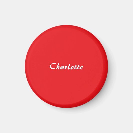 Red White Script Elegant Minimalistisch Moderner N Magnet (Vorne)