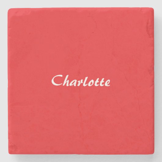 Red White Script Elegant Minimalistisch Moderner N Steinuntersetzer (Vorderseite)