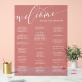 Red White Script Willkommens-Seekarte für jedes Er Acrylschild (Hochzeit)