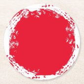 Red & White Scruff Round-Untersetzer Runder Pappuntersetzer (Vorderseite)