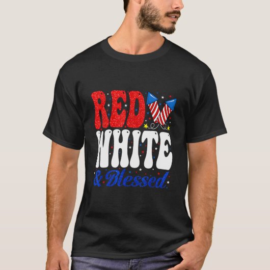 Red White segnete 4. Juli Patriotic T-Shirt (Vorderseite)