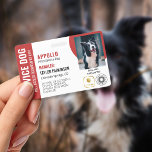Red White Service Dog 2 Logos & Foto ID Ausweis<br><div class="desc">Horizontales Service Hund ID Abzeichen in Rot und Weiß mit Platz für ein Foto des Service Hund und zwei Logos. Geben Sie Namen,  Titel und Registrierungsnummer ein. Fügen Sie auch den Namen des Handlers und die Kontaktinformationen hinzu.</div>