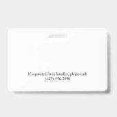 Red White Service Dog 2 Logos & Foto ID Ausweis (Rückseite)