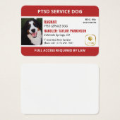 Red White Service Dog Logo & Photo ID (Vorne & Hinten)