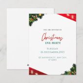 Red & White Simple Christmas Feiertagskarte (Vorne/Hinten)