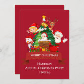 Red & White Simple Frohe Weihnachten (Vorne/Hinten)