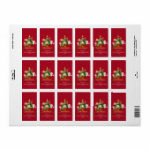 Red & White Simple Frohe Weihnachten Adressaufkleber (Vorne)