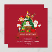 Red & White Simple Frohe Weihnachten Einladung (Vorne/Hinten)