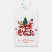 Red & White Simple Frohe Weihnachten Geschenkanhänger (Rückseite)