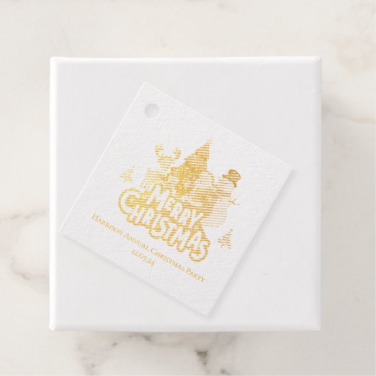 Red & White Simple Frohe Weihnachten Geschenkanhänger (Mit Box)