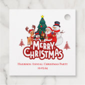 Red & White Simple Frohe Weihnachten Geschenkanhänger (Rückseite)