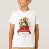 Red & White Simple Frohe Weihnachten T-Shirt (Vorderseite)