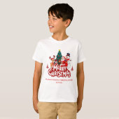 Red & White Simple Frohe Weihnachten T-Shirt (Vorne ganz)