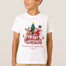 Red & White Simple Frohe Weihnachten T-Shirt