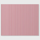Red & White Simple Narrow Strip Weihnachtsmuster Geschenkpapier (Flach)