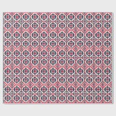 Red White Slavic Pattern Geschenkpapier (Flach)