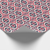 Red White Slavic Pattern Geschenkpapier (Ecke)