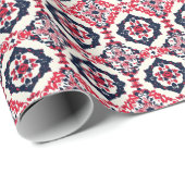 Red White Slavic Pattern Geschenkpapier (Rolleneckpunkt)