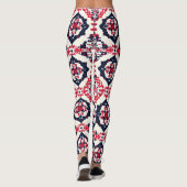 Red White Slavic Pattern Leggings (Rückseite)