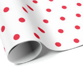 Red & White Small Polka Dot Party Weihnachtsgesche Geschenkpapier (Rolleneckpunkt)