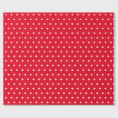 Red & White Small Polka Dot Party Weihnachtsgesche Geschenkpapier (Flach)