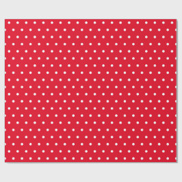 Red & White Small Polka Dot Party Weihnachtsgesche Geschenkpapier