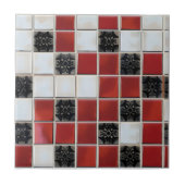 Red White Small Tile Pattern Fliese (Vorderseite)