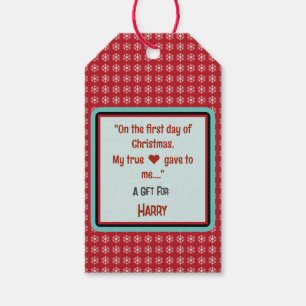 Red White Snowflags Skriptname Name Geschenkanhänger