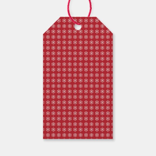 Red White Snowflags Skriptname Name Geschenkanhänger (Rückseite)