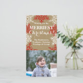 Red White Snowflags Weihnachtskunstpapier Feiertagskarte (Stehend Vorderseite)