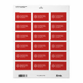 Red & White Snowflake - Adressetikett (Vorne)
